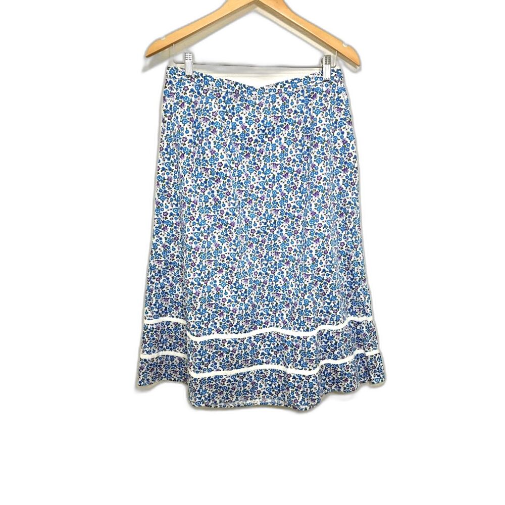 Lanz of Salzburg Floral Midi Skirt Large 100% cotton NWOT prairie cottagecore